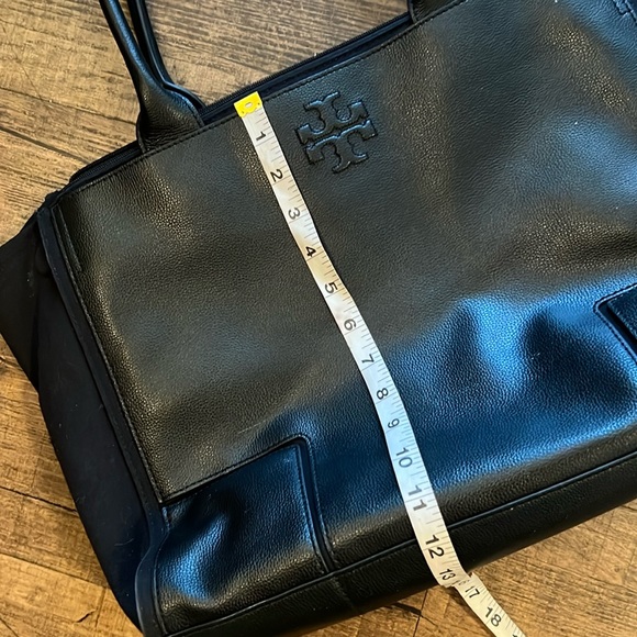 Tory Burch Black Ella Canvas and Leather Tote🔥 - Picture 6 of 16
